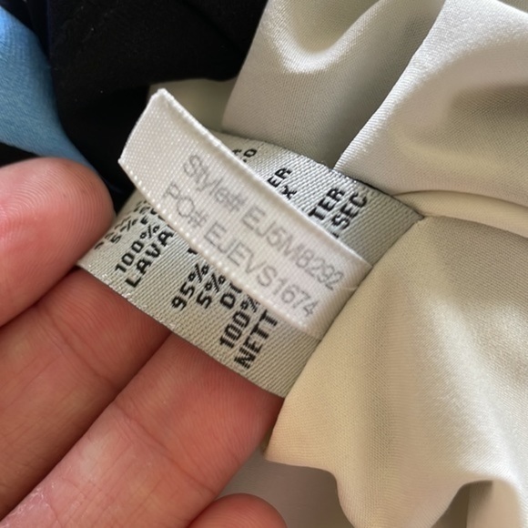 Eliza J Mixed Media Shift Boat Neck Long-Sleeve V Back Multicolor Dress Size 8 - Picture 11 of 11